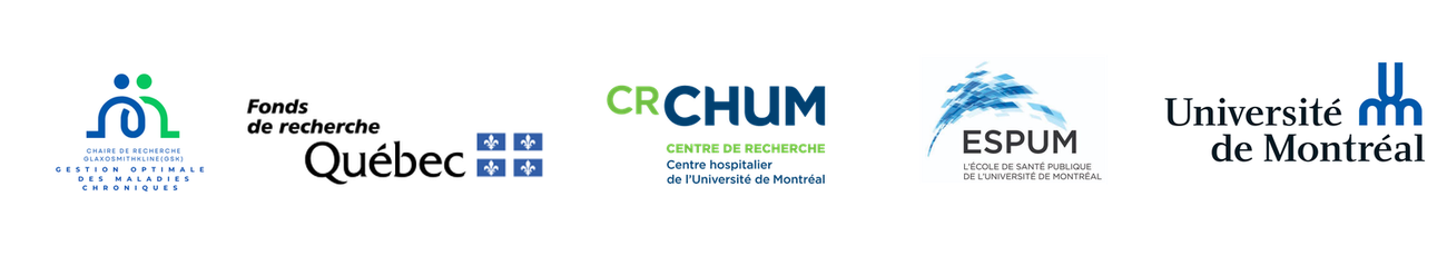 Chaire de recherche GSK en gestion optimale des maladies chroniques · Fonds de recherche du Québec · CRCHUM · ESPUM · Université de Montréal
