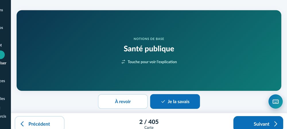 Les cartes à mémoriser