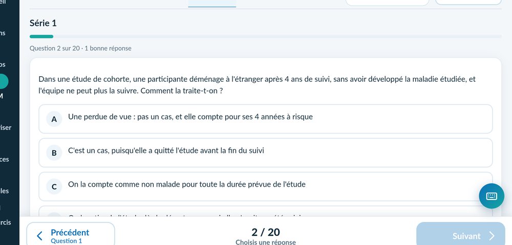 Une question à choix multiples avec rétroaction